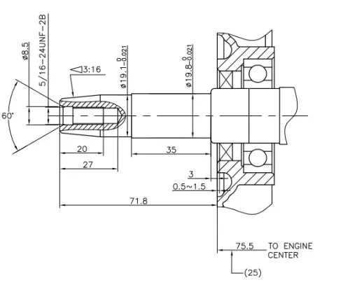 Бензиновый двигатель Loncin G200F (W тип)